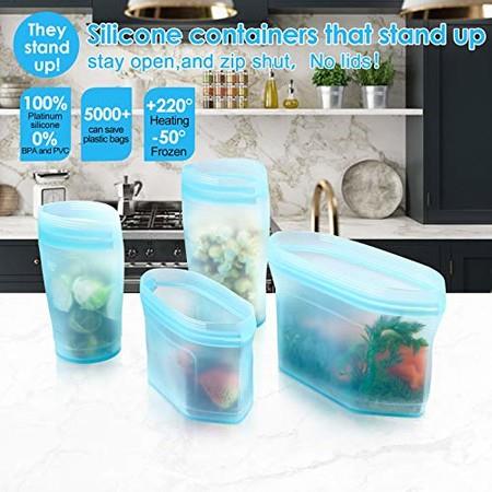 8pcs Reusable Food Bag silicone Preservation Bag