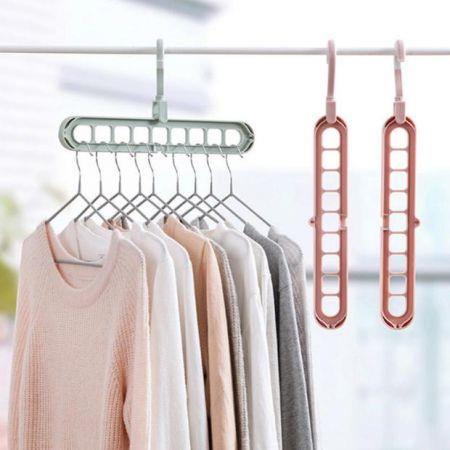 9 Holes  Folding Hangers Magic Space Saving Hangers X 2pcs