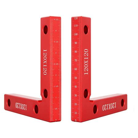 90 Degree Positioning Squares, 4.7 x 4.7 Inch, Aluminum Alloy, Right Angle Clamps, Woodworking Tool (2 Pack)