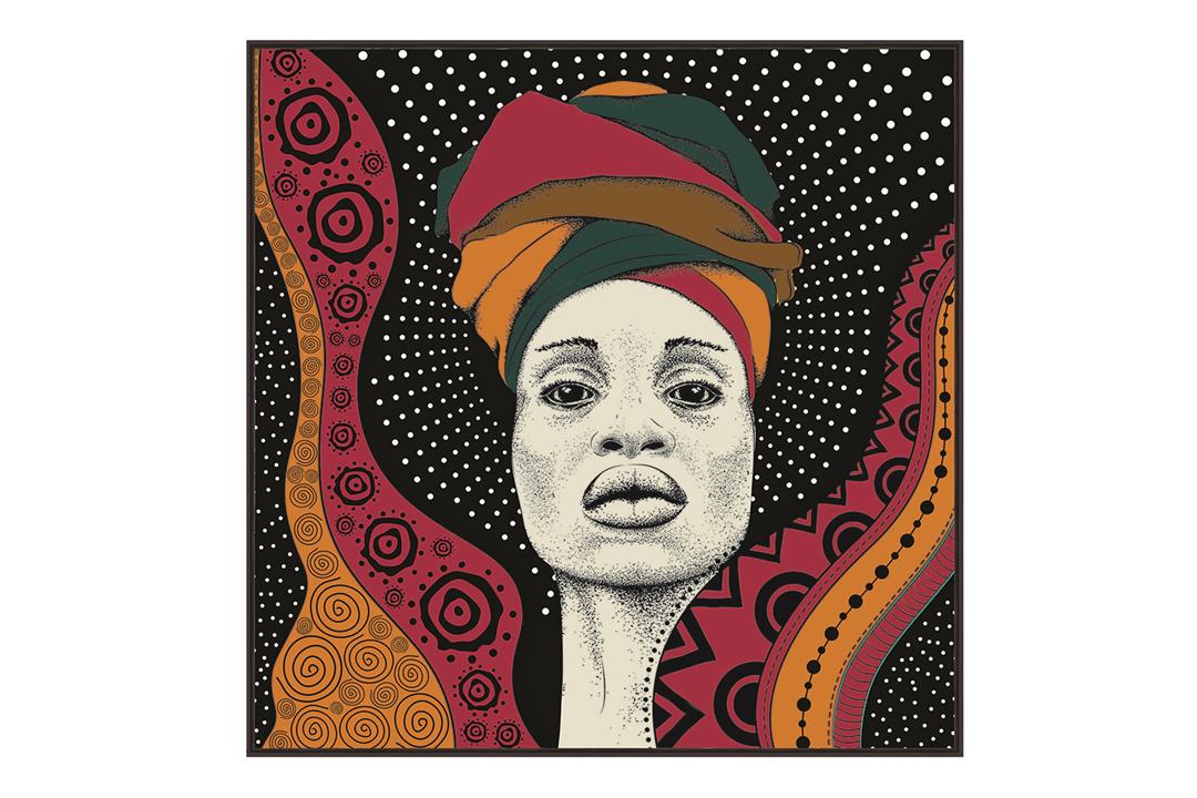 African Dreams Tempered Glass Art-Black Frame