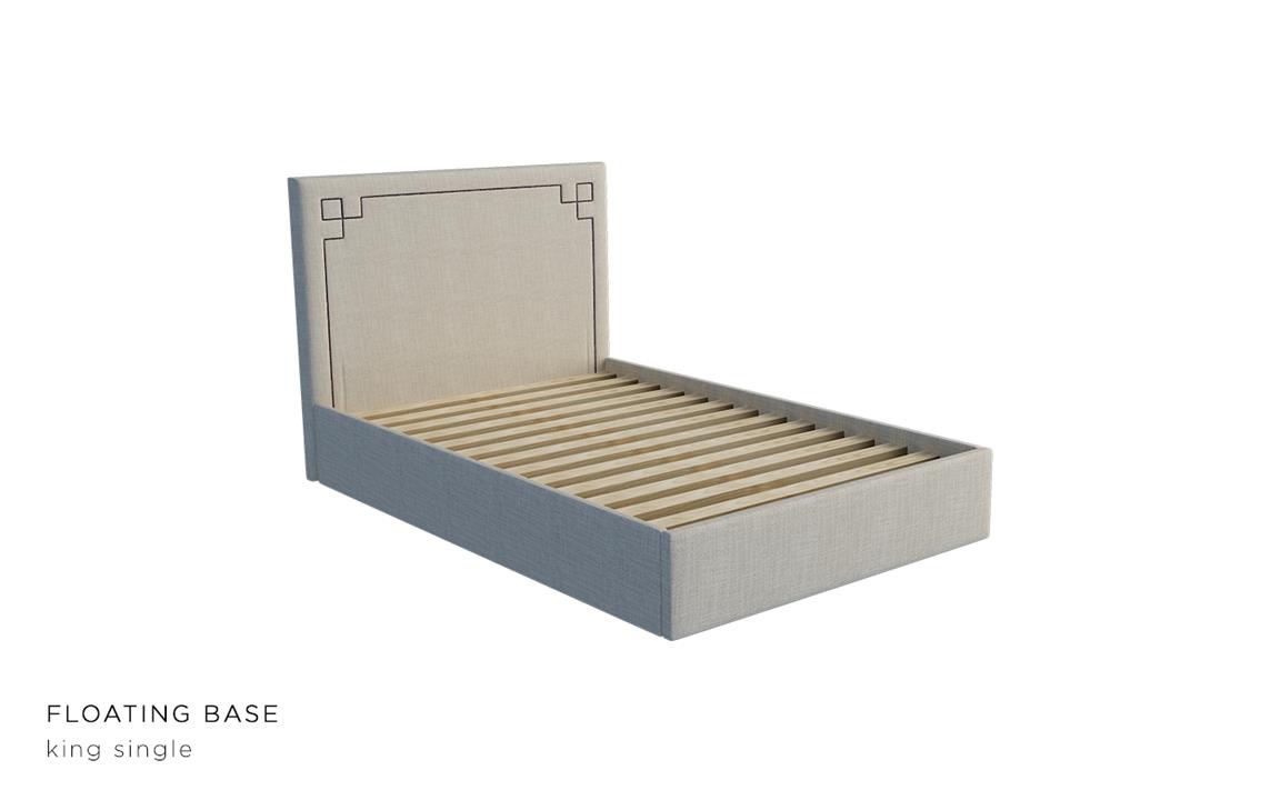 Allison custom upholstered bed with choice of standard base