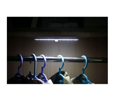 Aluminium Alloy 120lm 10-LED PIR Sensor Closet Light Lamp - White Light