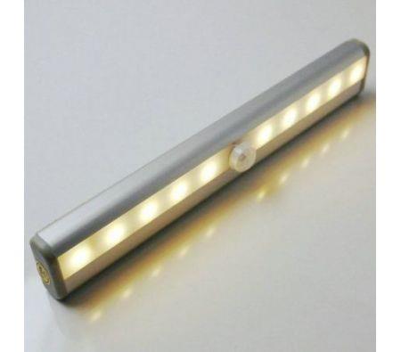 Aluminium Alloy 120lm 10-LED PIR Sensor Closet Light Lamp - Yellow Light