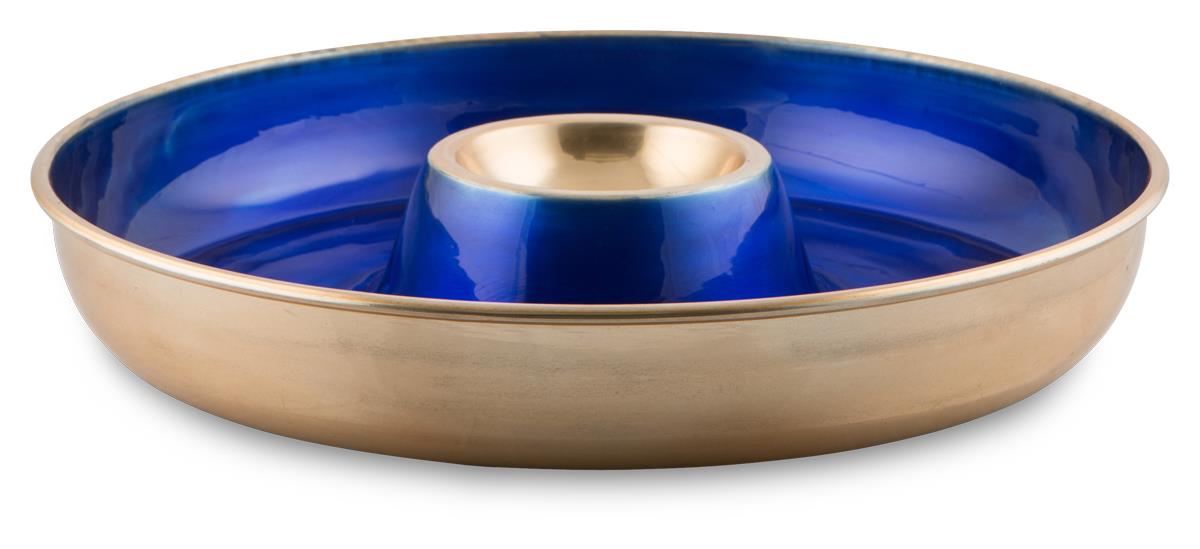 Aluminium and Enamel Chip and Dip Server