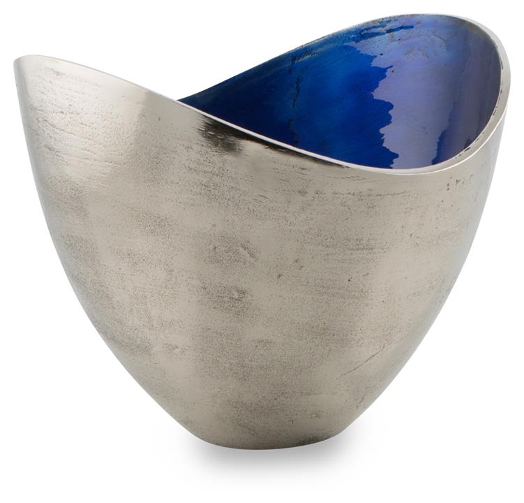 Aluminium and Enamel Deep Concave Bowl Large