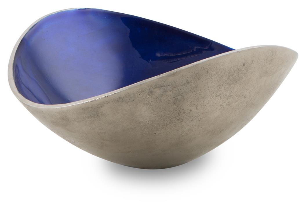 Aluminium and Enamel Deep Concave Bowl Small