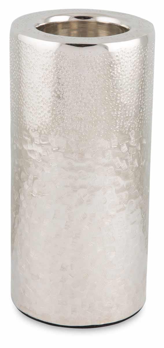 Aluminium Multi Hammer Round Pillar Candle Holder Medium