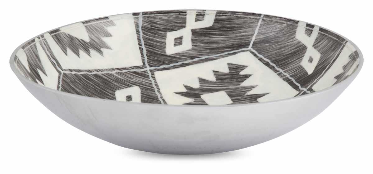 Aluminium Round Bowl Aztec Design 34
