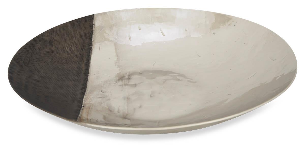 Aluminium Welding Round Shallow Platter Large - Graphite/Silver