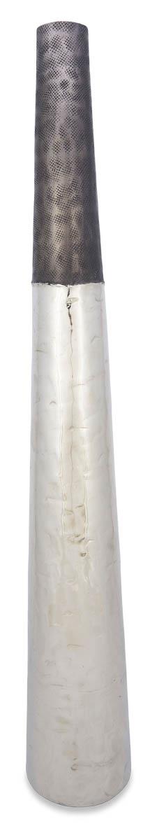 Aluminium Welding Round Tall Tapering Vase Small - Graphite/Silver