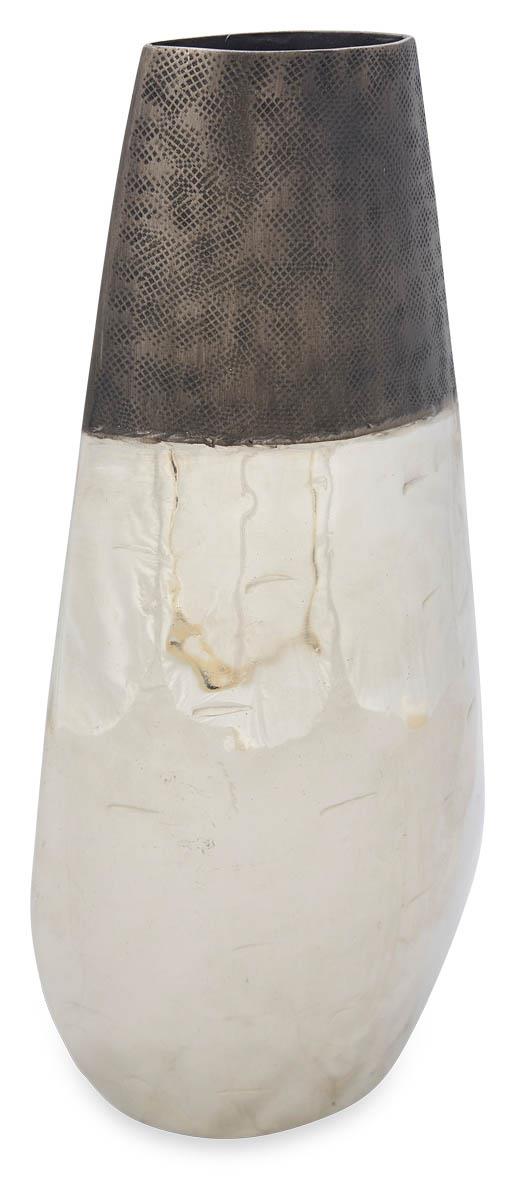 Aluminium Welding Tall Tapering Vase Medium - Graphite/Silver