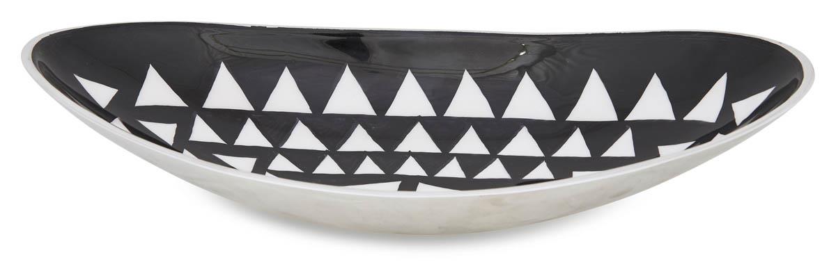 Aluminium Zulu Oval Bowl Medium - Black/White