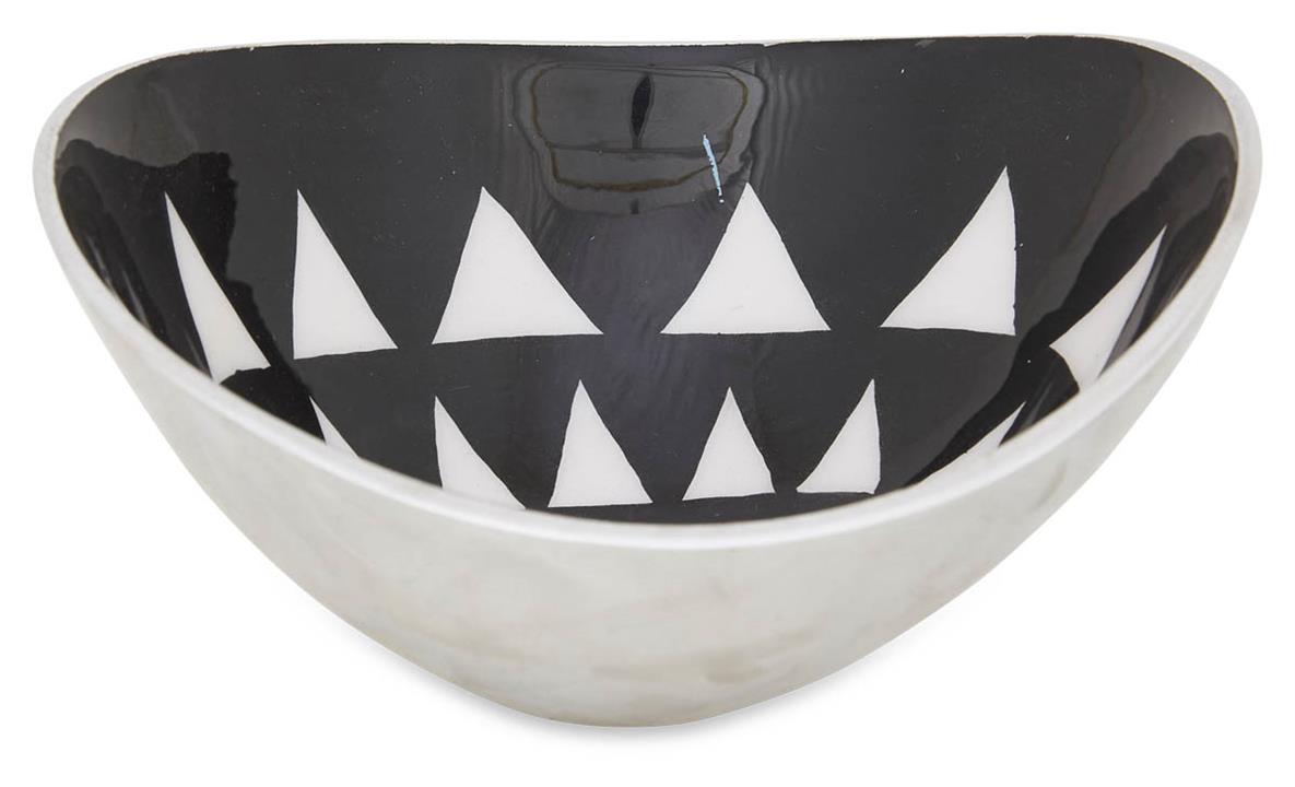 Aluminium Zulu Oval Bowl Small - Black/White