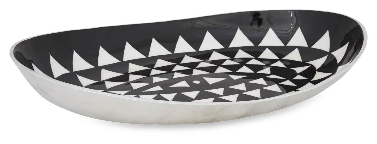 Aluminium Zulu Oval Dish - Black/White