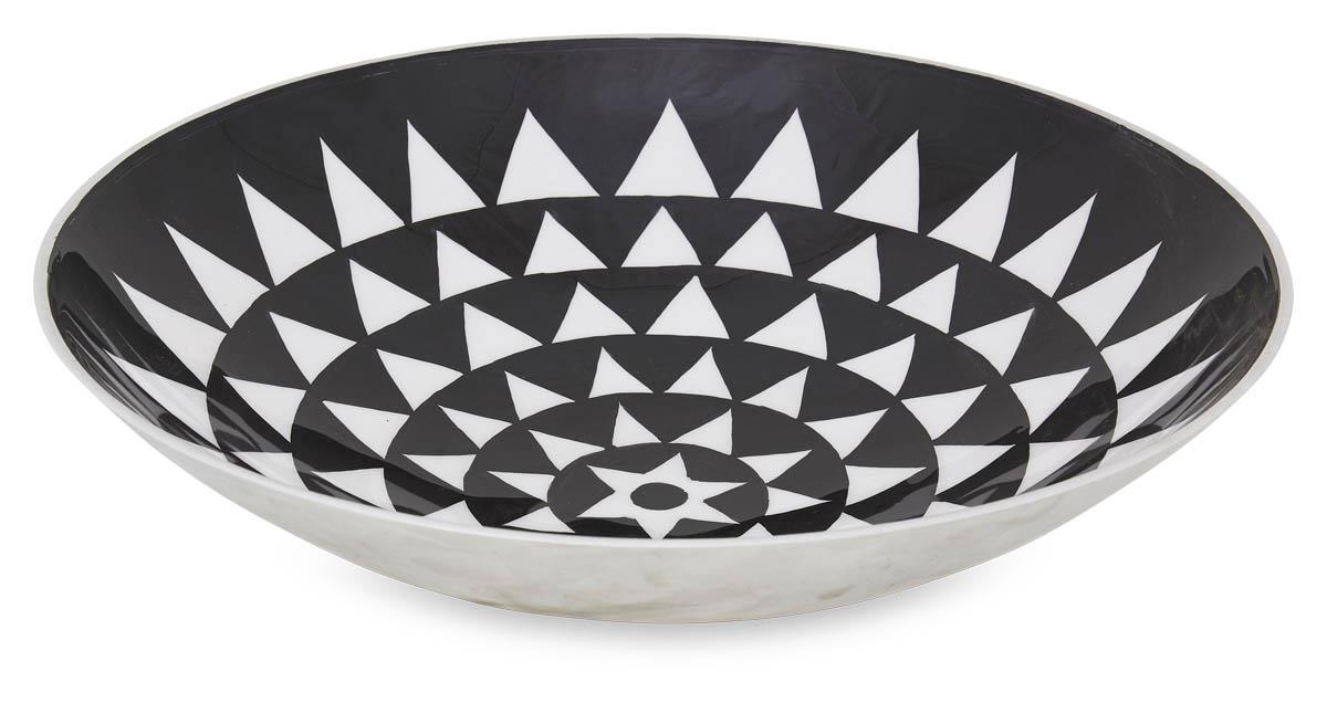 Aluminium Zulu Round Bowl Medium - Black/White