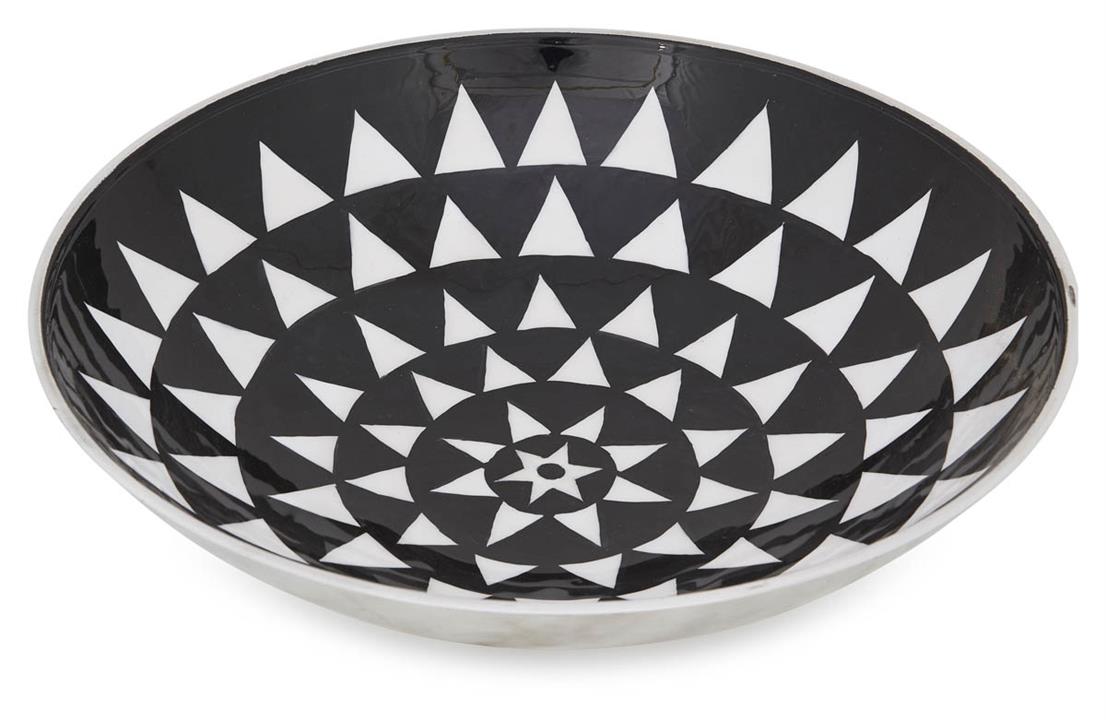 Aluminium Zulu Round Bowl Small - Black/White