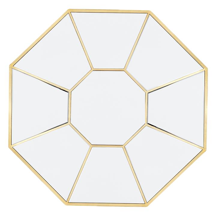 Amari Octagonal Mirror - Gold