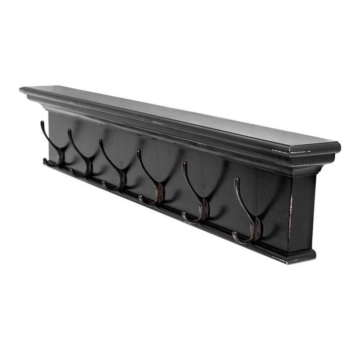 Ambiance Black White Antique 6 Hook Coat Rack