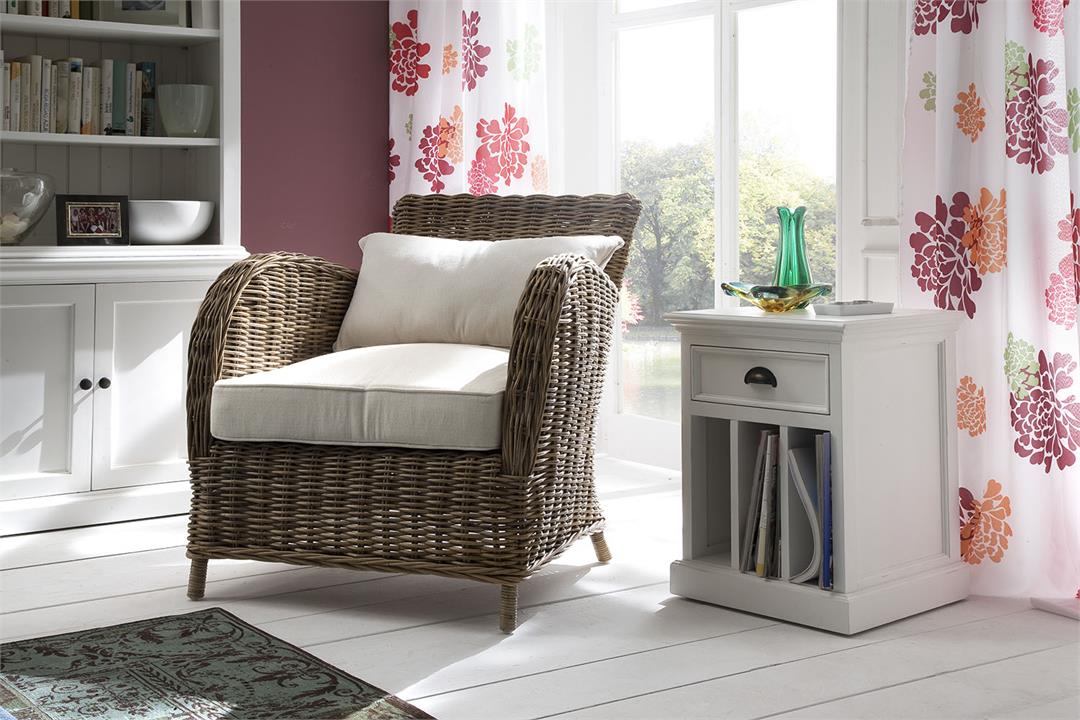 Ambiance White Bedside Table with Dividers