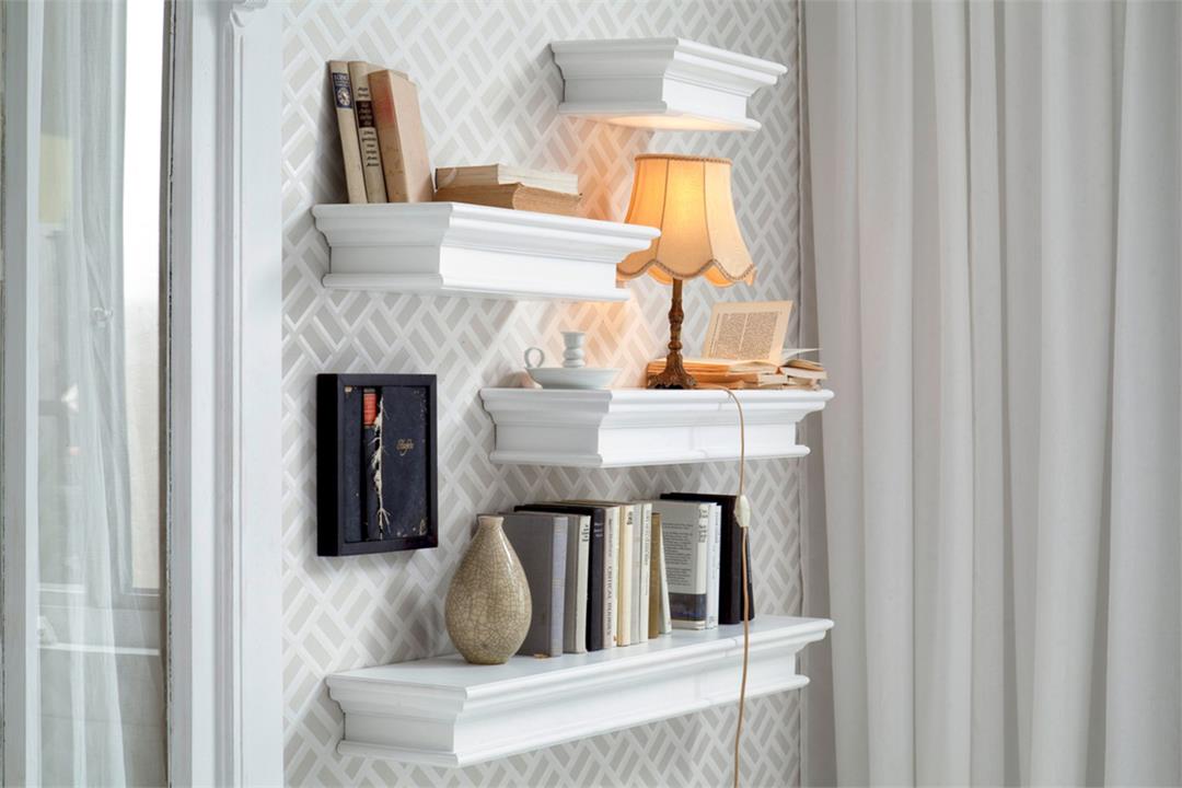 Ambiance White Floating Wall Shelf, Extra Long