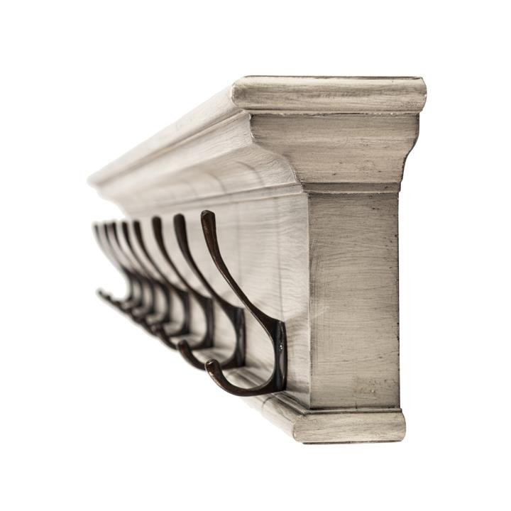 Ambiance White Rustic 8 Hook Coat Rack