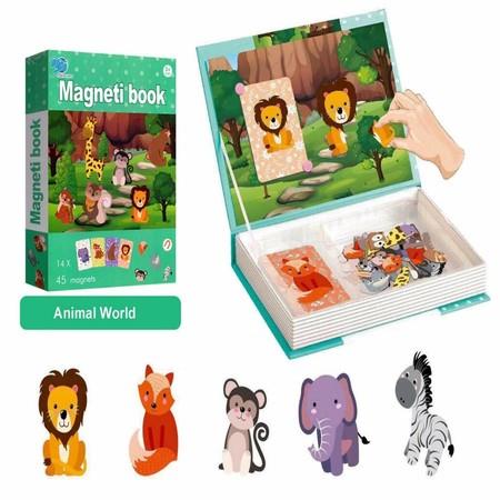 Animal World Magnetic Puzzles Book Series Educational Toys Gift for Kids Age3+