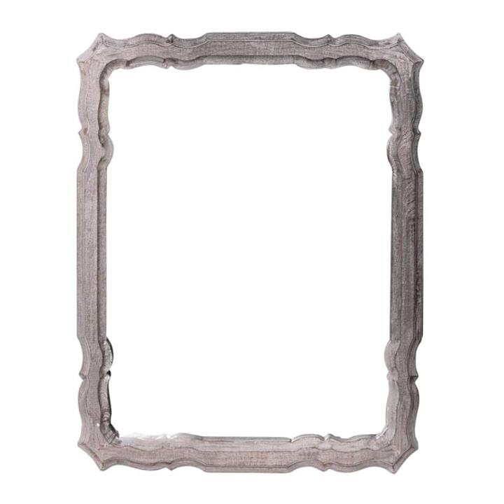 Antique White Wash Ornate Wood Mirror
