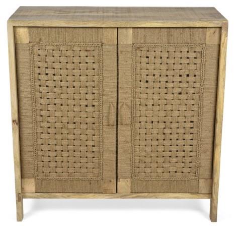 Arizona 2 Door Jute Handwork Cabinet - Natural