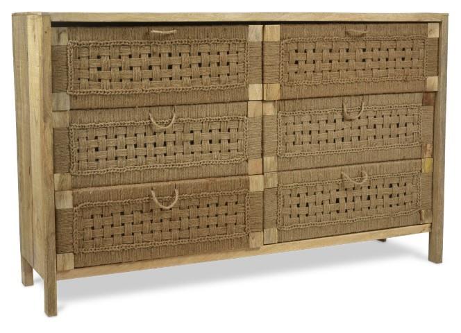 Arizona 6 Draw Handwork Dresser - Natural
