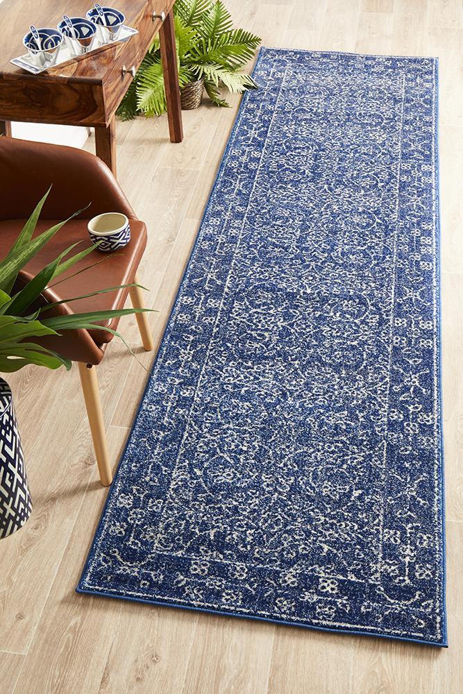 Artist Navy Transitional Rug 400x80cm