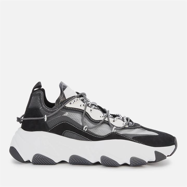 Ash Women's Extra Bis Leather Running Style Trainers - White/Black - UK 5
