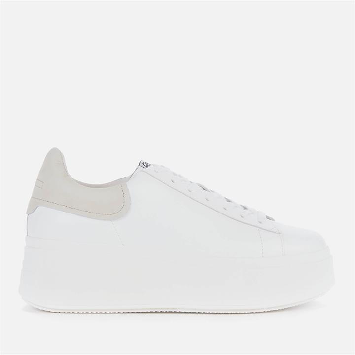 Ash Women's Moby Leather Flatform Trainers - White/Eggnug - UK 8