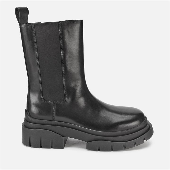 Ash Women's Storm Leather Mid Calf Chelsea Boots - Black/Black - UK 8