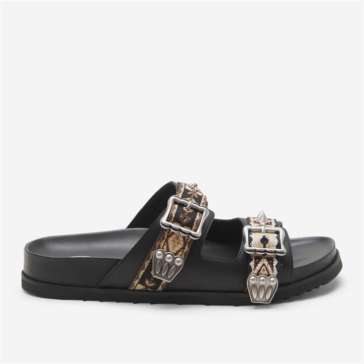Ash Women's Ulysee Ethnic Ribbon Double Strap Sandals - Black - UK 3