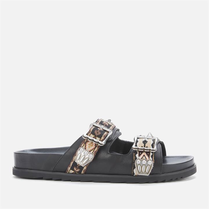 Ash Women's Ulysee Ethnic Ribbon Double Strap Sandals - Black - UK 5