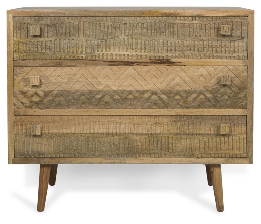 Ashanti Three Drawer Mango Wood Dresser