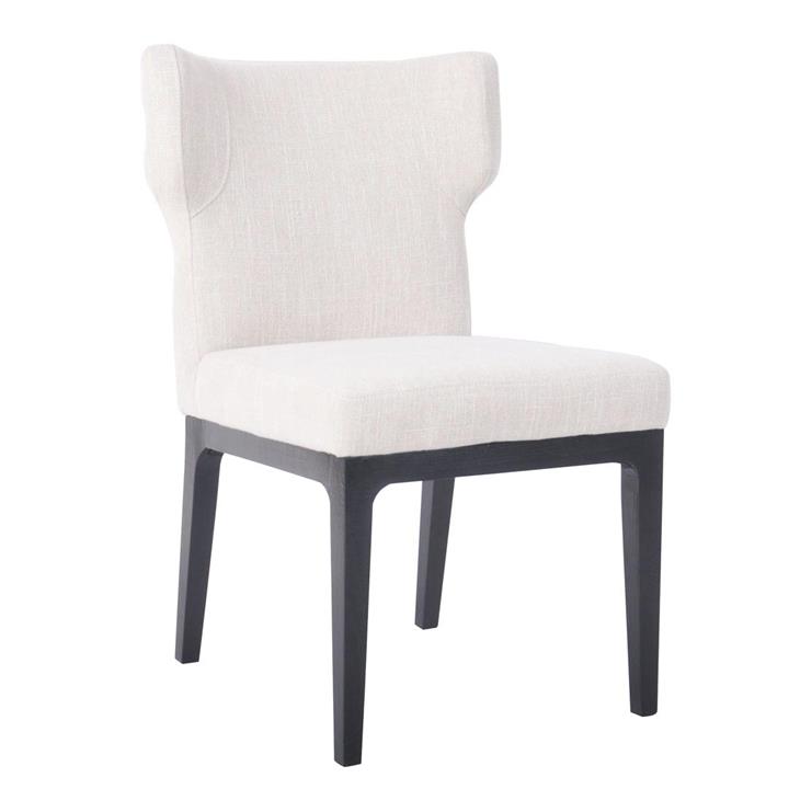 Ashton Black Dining Chair - Natural Linen