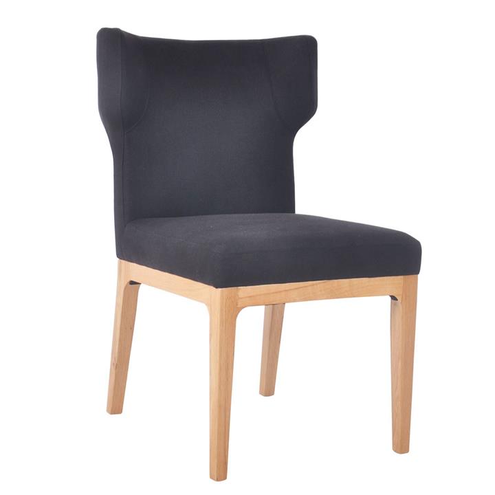 Ashton Natural Dining Chair - Black Linen