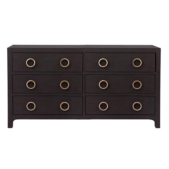 Astley 6 Drawer Upholstered Chest - Charcoal