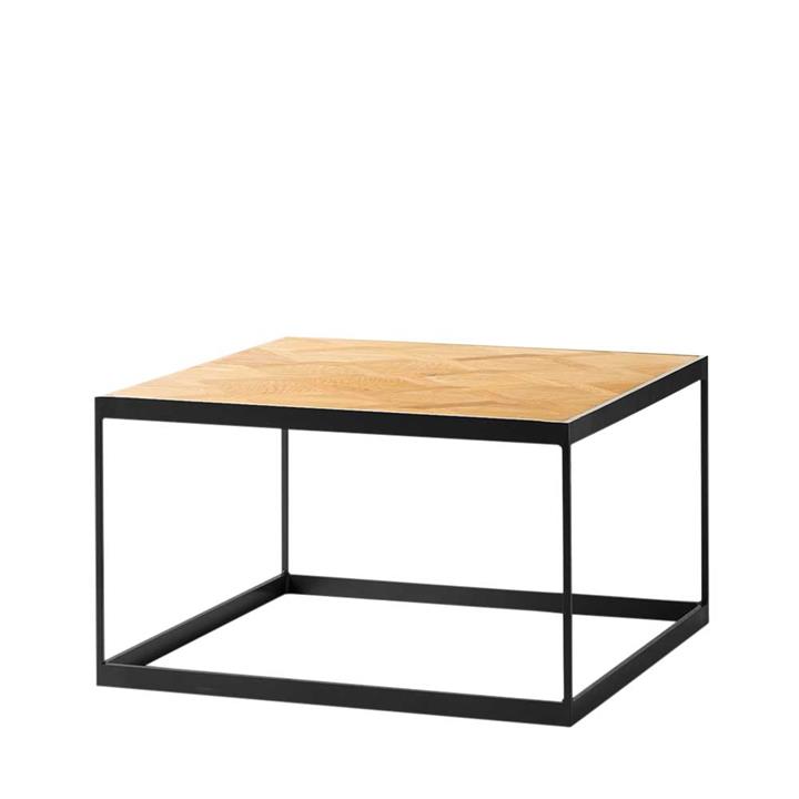 Atticus Oak Parquetry Side Table - Black