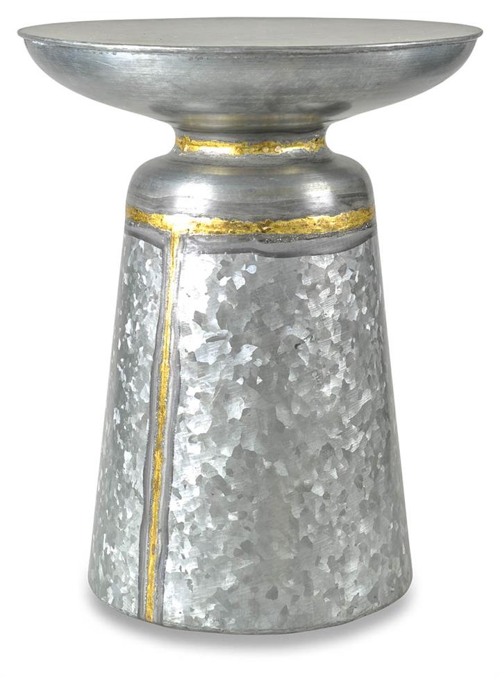 Austin Galvanized Iron Side Table - Silver Oxidize