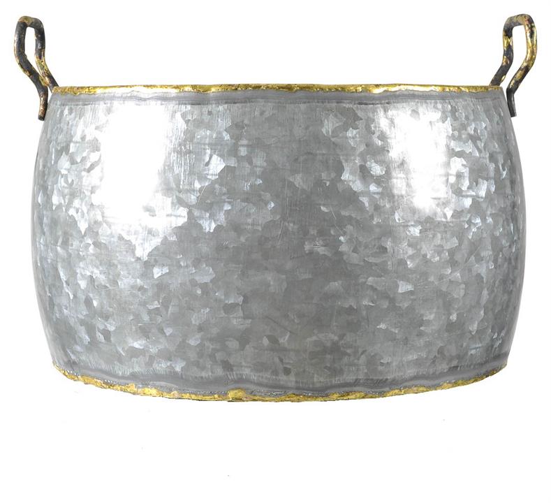 Austin Round Tub With Handle - Silver Oxidized