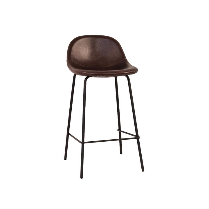 Austin Stool in Brown Faux Leather - Set of 4