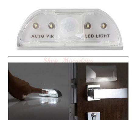 Auto PIR Keyhole IR Sensor 4-LED Lamp - Silver