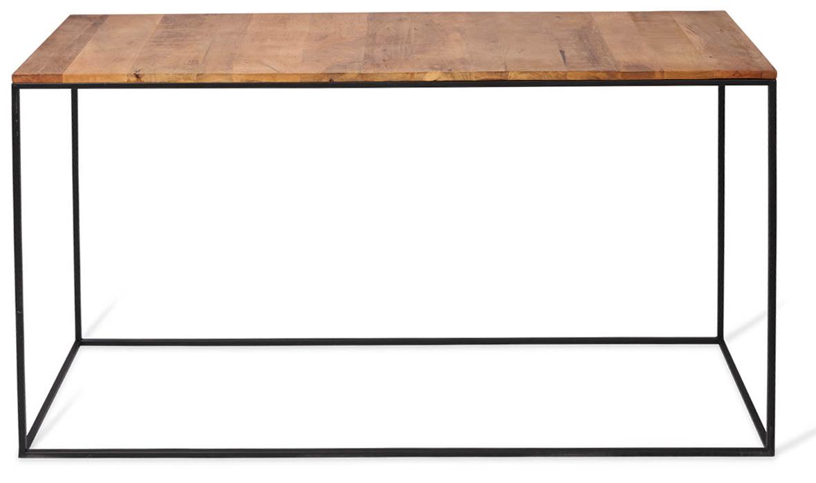 Ava Rectangular Console Table with Mango Wood Top and Iron Legs - Natural/Black