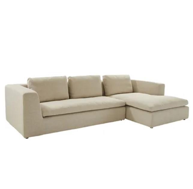 Ava Textured Cream Modular Sofa Rhs