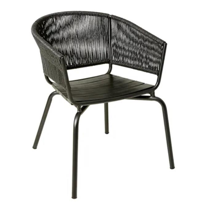 Avalon Outdoor Black Viro & Teak Chair