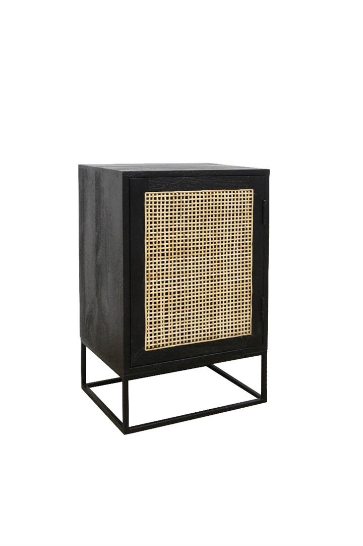 Avani Cane Front Bedside - Black