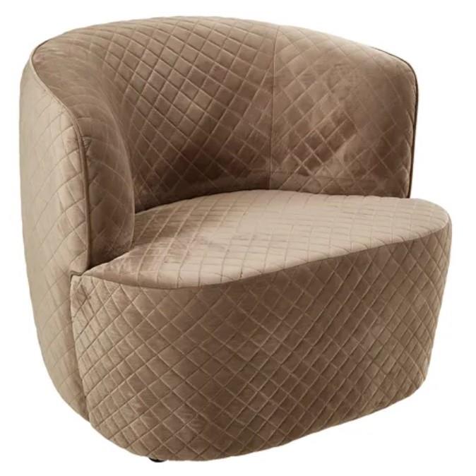 Axel Chair In Mink Quilted Velvet