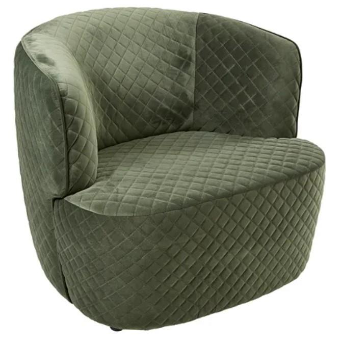 Axel Chair In Moss Green Quilted Velvet